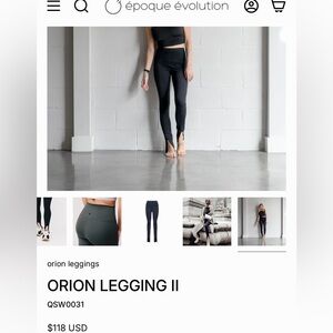 Epoque Evolution Orion Leggings Black XS NWT $118 Retail